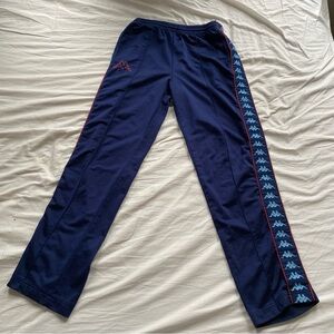 Kappa Men's Navy Blue Track Pants with Logo Tape